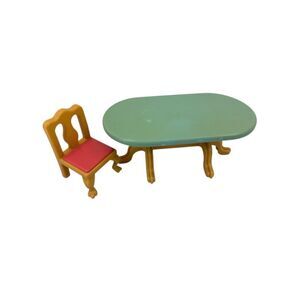 Little Tikes vintage Table and chair from Grand Mansion Dollhouse furniture